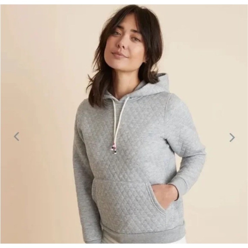 Marine Layer Corbet Quilted Hoodie Women's Size Sm Pullover Gray Outdoor Hiking